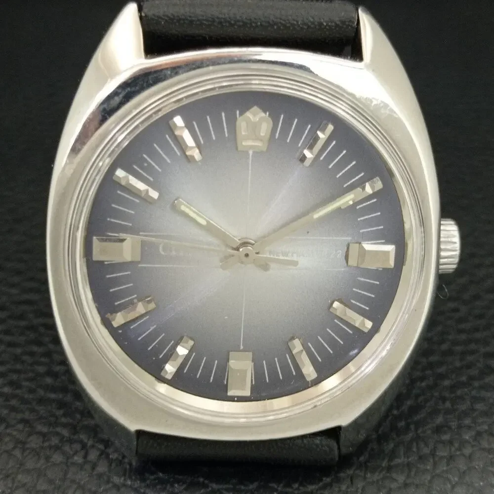 Vintage 1987 Citizen Manual Wound Mens Silver Watch & Silver accents